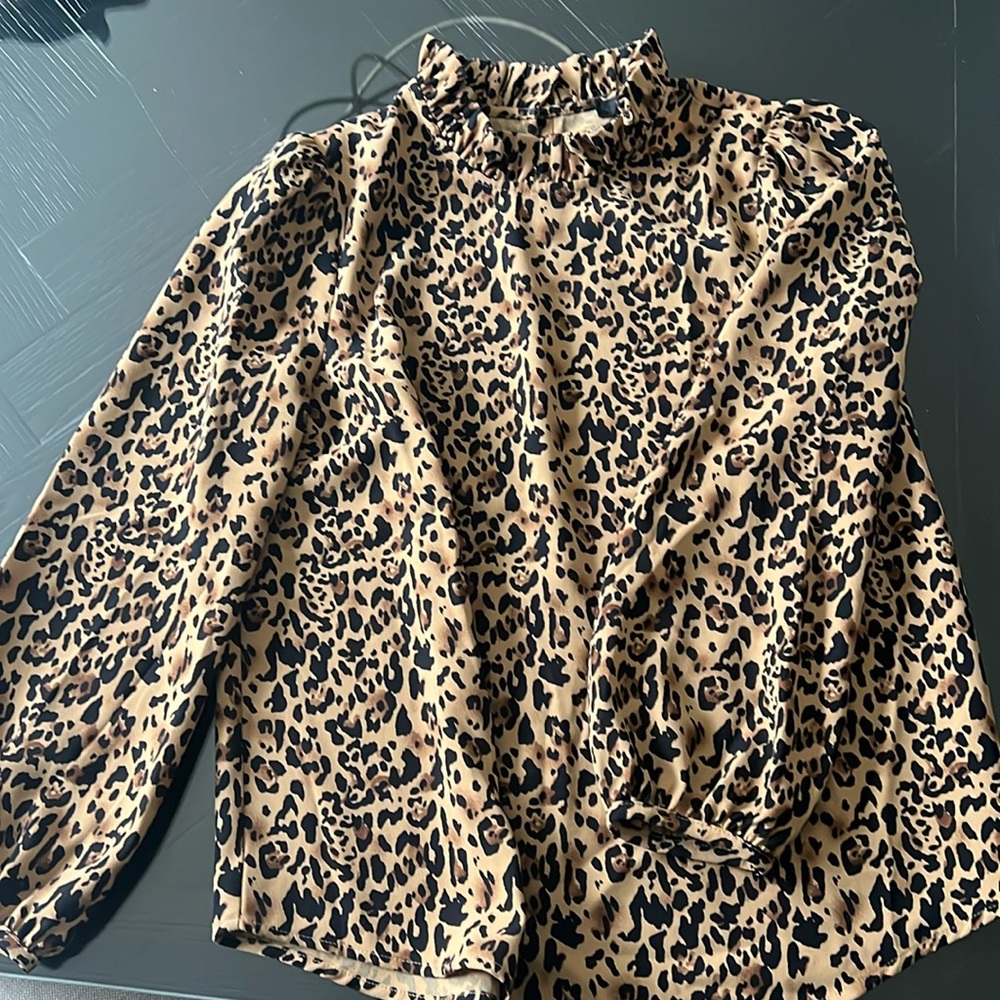 Jcrew Leopard Blouse Size Medium